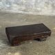 Small stool, black solid teak accent stool wabi-sabi L30 W8.5 H6.