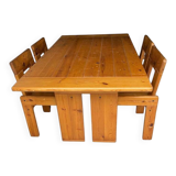 Silvio Coppola dining table with 4 dining chairs for Fratelli Montina