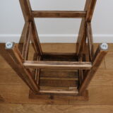 Dark oak slatted beech stool