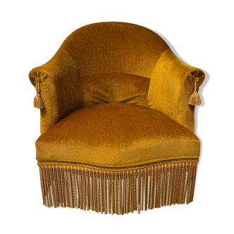 Fauteuil crapaud  en velours style Napoléon III