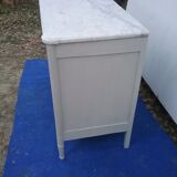 Commode style L XVI white marble