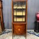 Vitrine édouardienne en acajou avec incrustation et marque "Bon Marche"