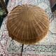 Wicker basket on foot fabric inner covering