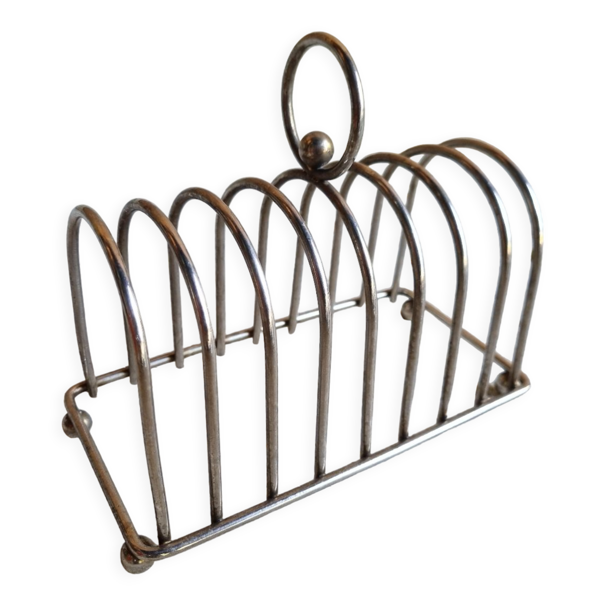 Silver metal toast holder