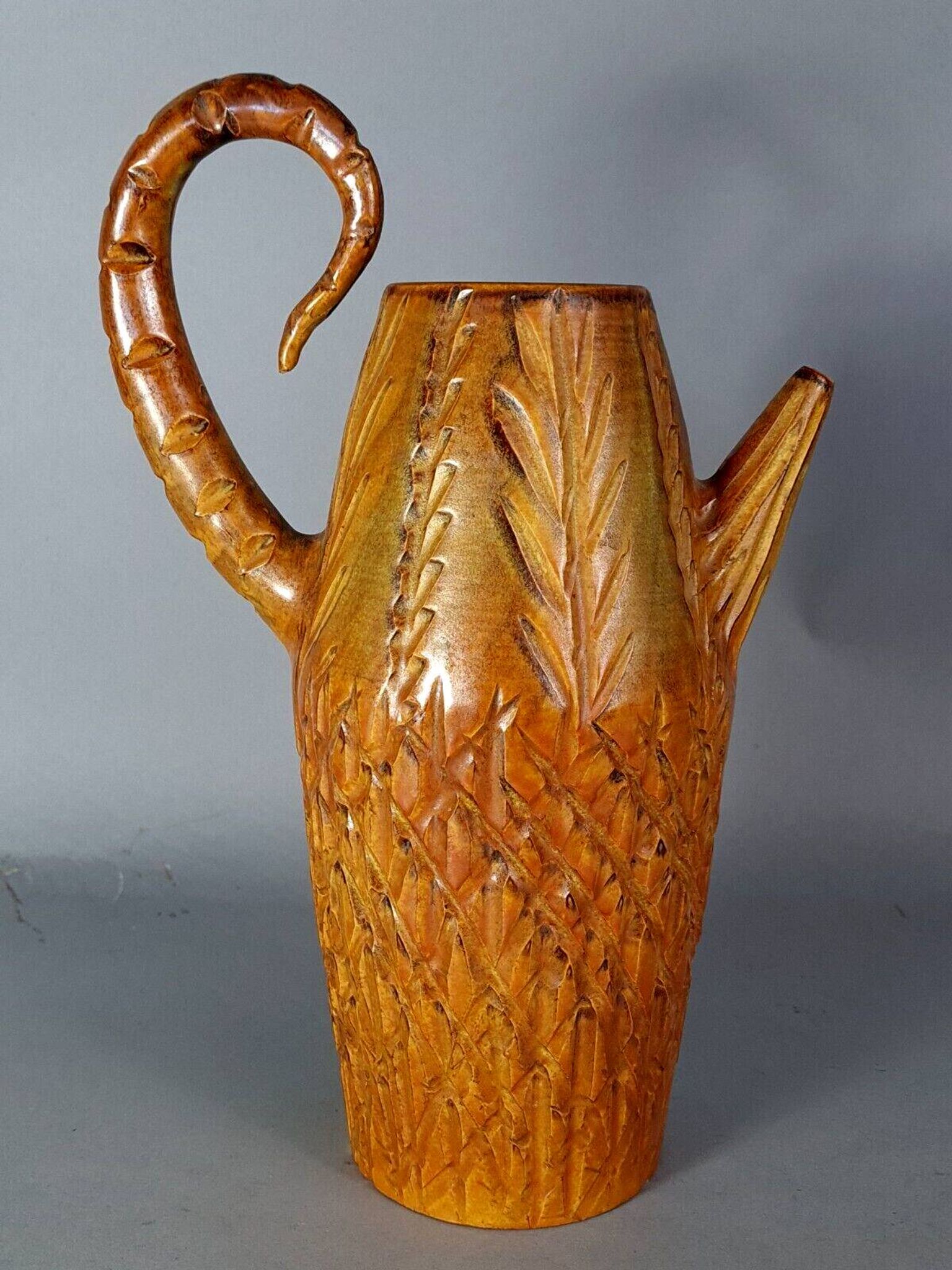 Large original ceramic pitcher Marius Bessone Vallauris vintage 50s B808