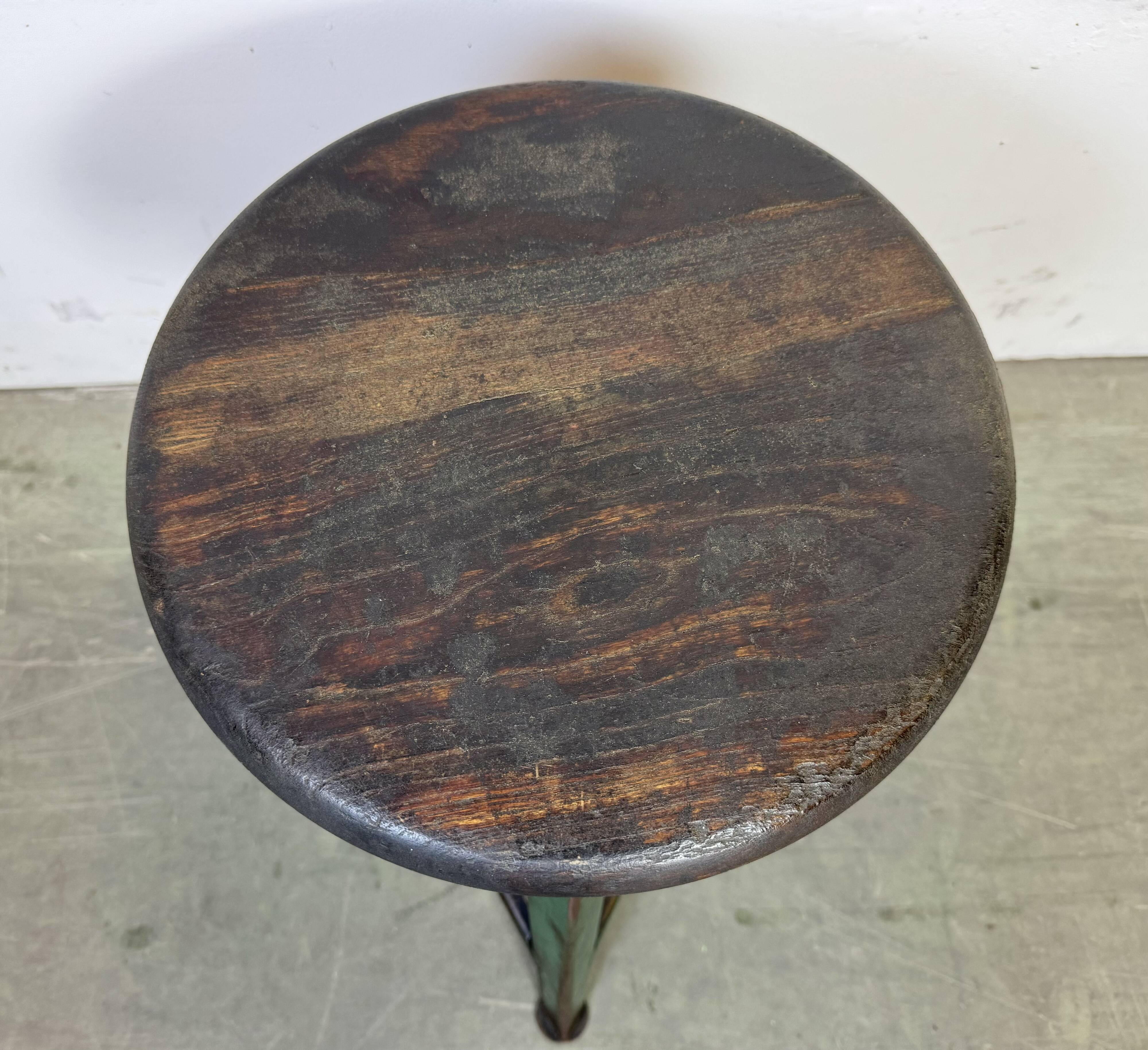 Dark Green Industrial Workshop Stool from Drupol, 1960s