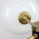 Mid-century brass and opaline glass chandelier