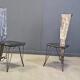Hand crafted steel and stone dining set, 1970s