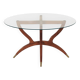 Italian coffee table with teak hairpin legs and brass feet, 1960s
