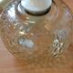 Globe pendant lamp in bubbled amber glass / vintage 60s-70s