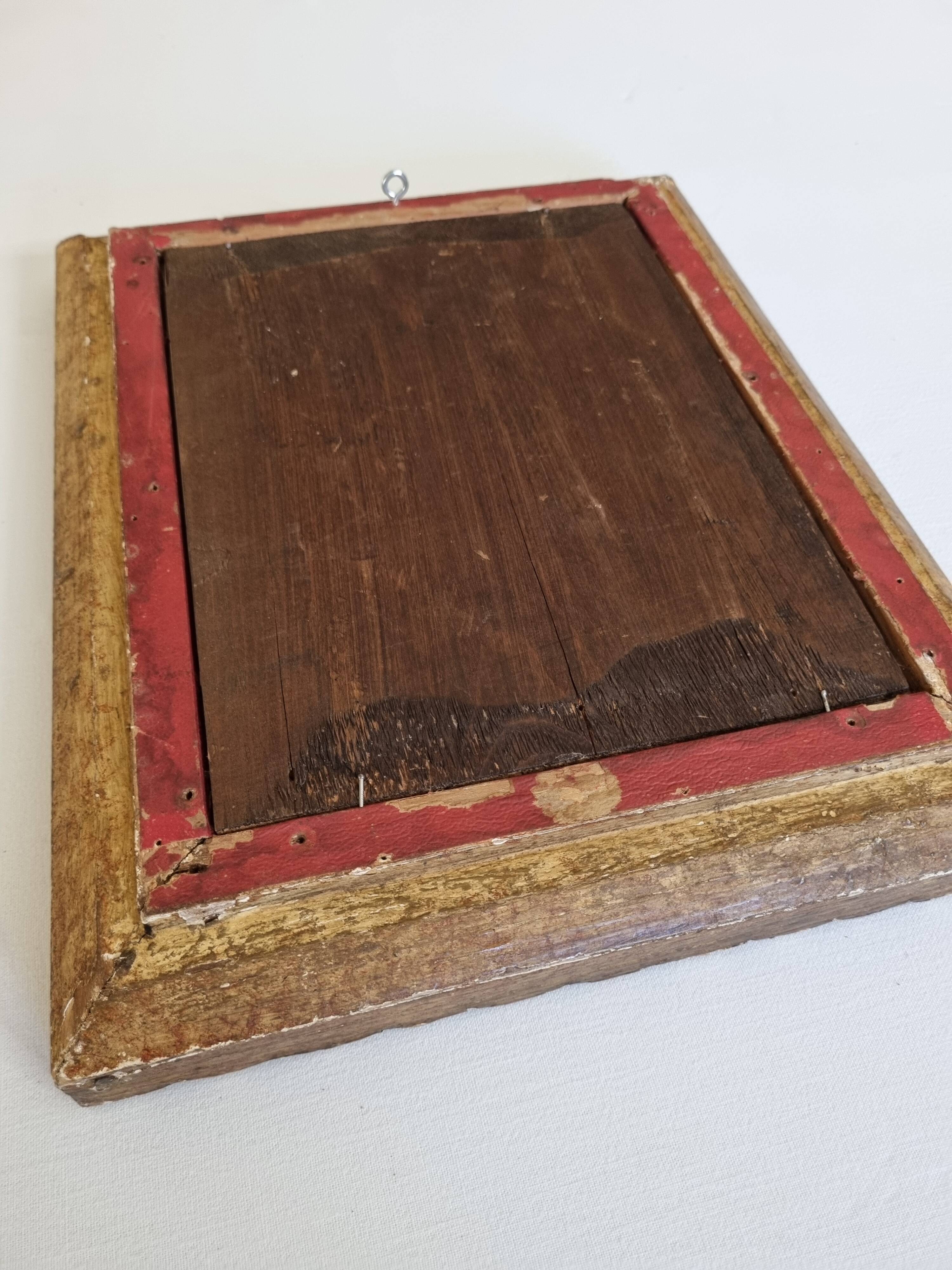 Antique Venetian style mirror with beads, 27 x 32 cm