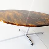 Coffee table in 1960 1970 vintage horses plastic resin & chrome 60's 70's