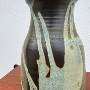 Stoneware vase with drips in the style of Jean Pointu