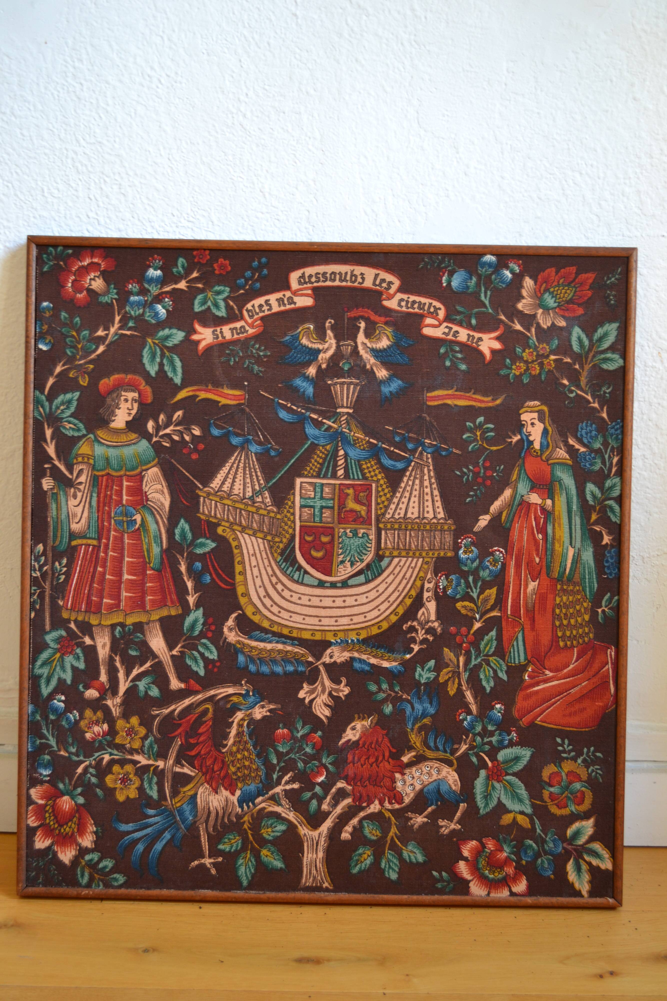 Vintage tapestry in the style of the Middle Ages