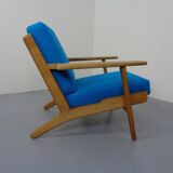 Danish GE290 Chair in Oak and Kvadrat Hallingdal by Hans J. Wegner for Getama, 1960s