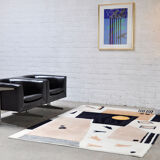 Vintage Handwoven Rug with Abstract Design, 1980s