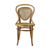 Chaise bistrot par Kohn n°41 noyer clair cannages neufs ,1890,bois-courbé