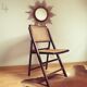 Vintage wood chair and folding cannage 60s
