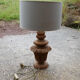 Vintage sculpted lamp and fabric lampshade