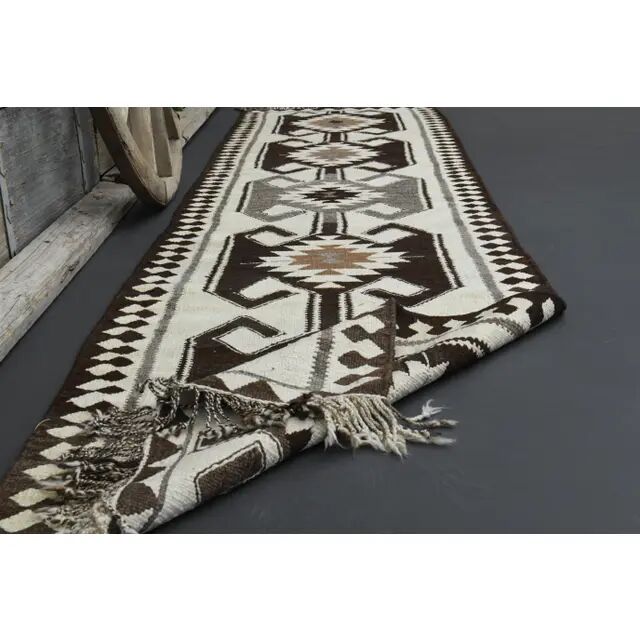 Tapis vintage turc en laine et coton beige noué à la main, années 1970