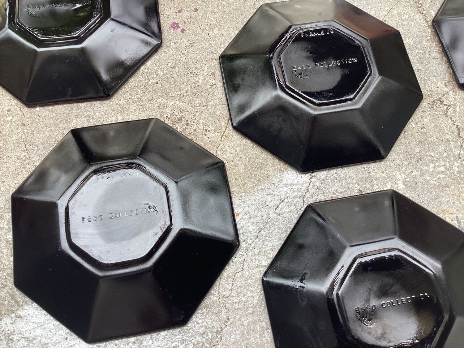 Large 11-cup coffee service Arcoroc vintage Esso collection