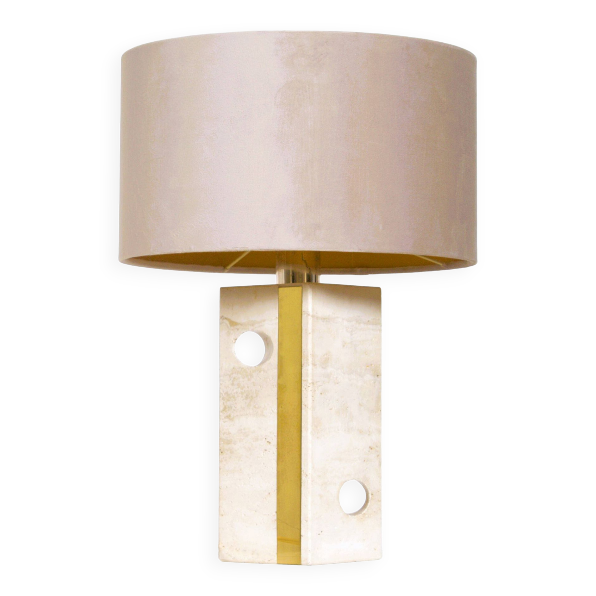 Vintage travertine table lamp attributed to Fratelli Mannelli, Italy, 1970s