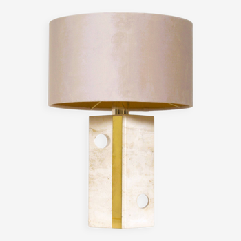 Vintage travertine table lamp attributed to Fratelli Mannelli, Italy, 1970s