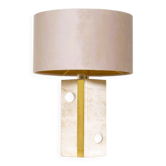 Lampe de table vintage en travertin attribuée à Fratelli Mannelli, Italie, 1970s