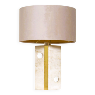Lampe de table vintage en travertin attribuée à Fratelli Mannelli, Italie, 1970s