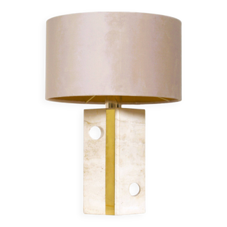 Vintage travertine table lamp attributed to Fratelli Mannelli, Italy, 1970s