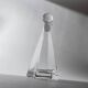 Vintage Murano glass decanter from the 1980s, transparent crystal pyramid with a spherical stopper, Linea 7.