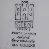 Plat à  4 compartiments en faïence de Gien modèle Ma cuisine  28,5 X 21 cm