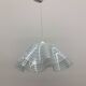 Mid-century minimalist folded glass hanging lamp, 1980’s
