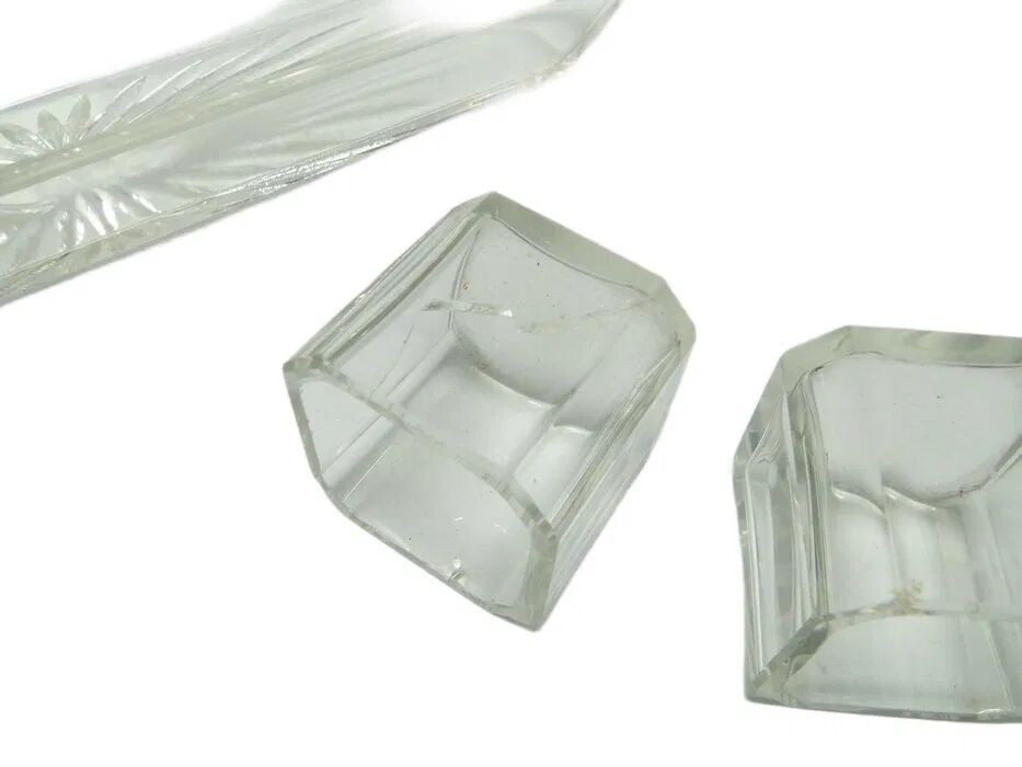ABI Art Deco Toilet Accessory, Crystal, Czechoslovakia, 1930s