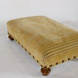 Reposes, bois ottoman et tissu rayé