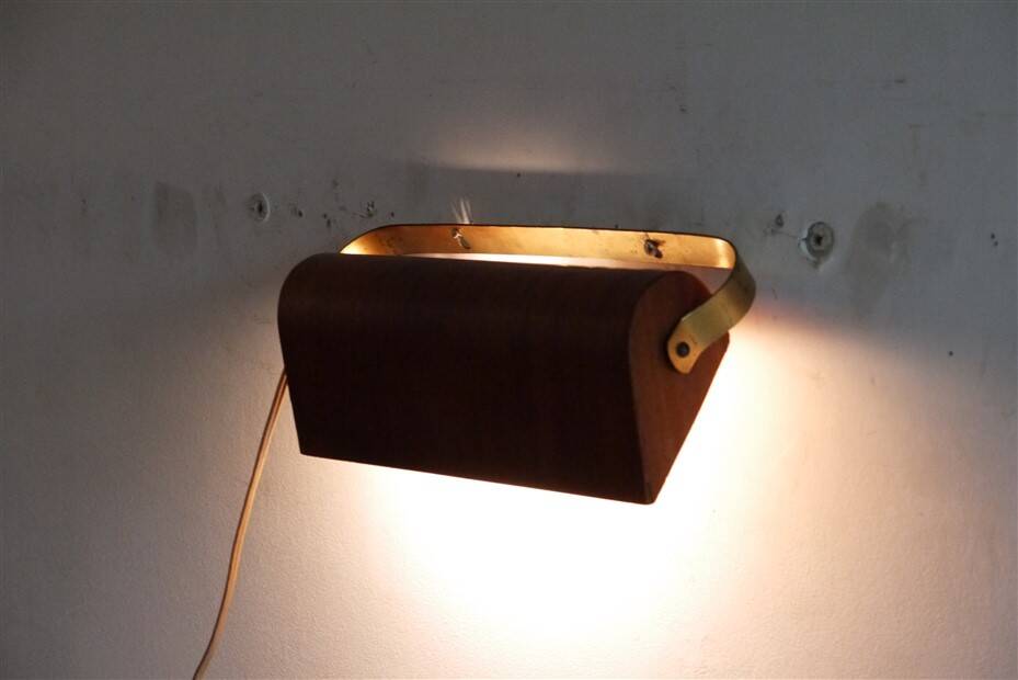 Vintage Scandinavian wooden wall light 1960