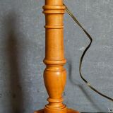 Old solid turned wooden lamp base