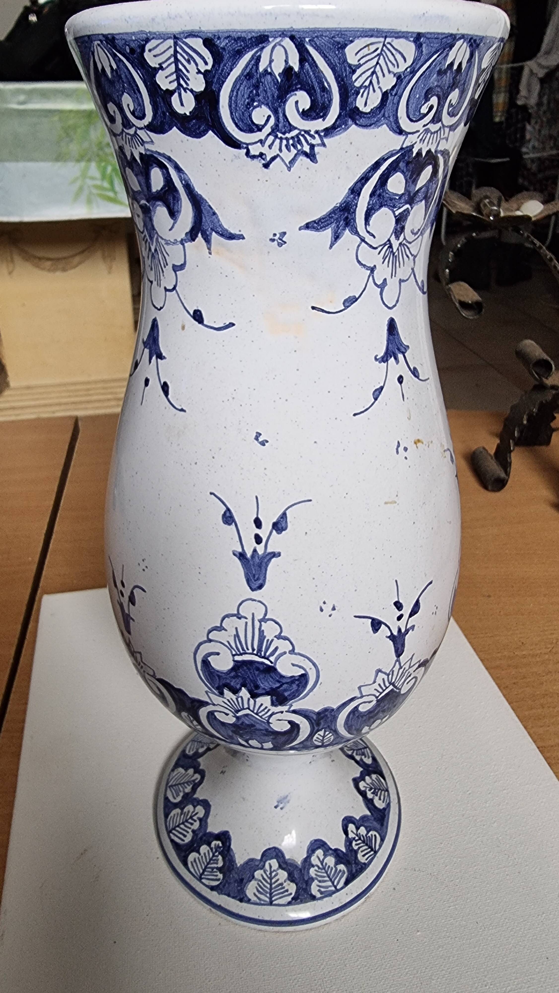 Handmade Old Rouen vase