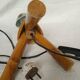 Vintage rattan table lamp – Tripod – Original porcelain socket –
