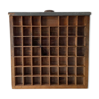 Antique Small Wooden Typography Drawer. Old Wooden Type Drawer. Vintage Typography Drawer.