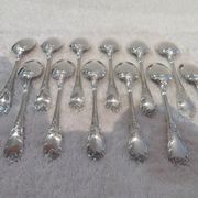 12 silver-plated mocha spoons by Christofle Marly, 10cm