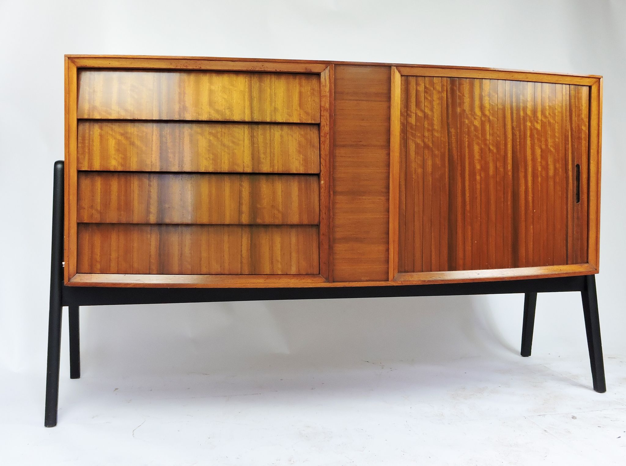 Mid-Century tambour and 4 drawer Afromosia sideboard, 1960s