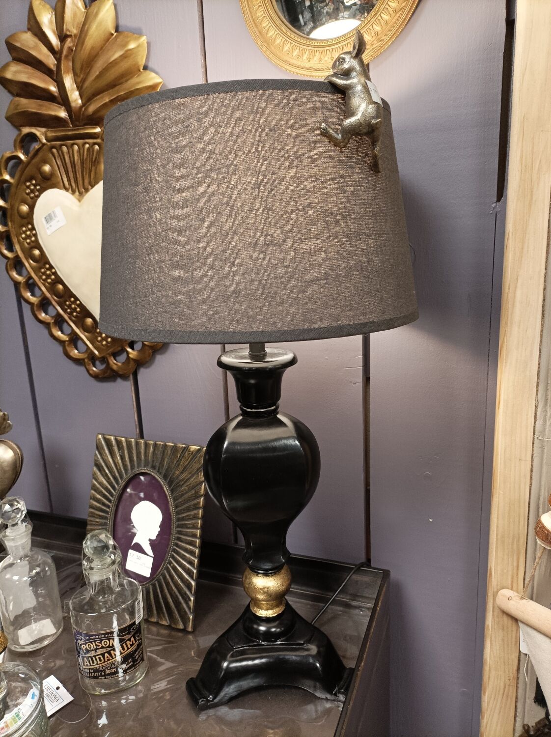 Lacquered wood lamp style Napoleon III