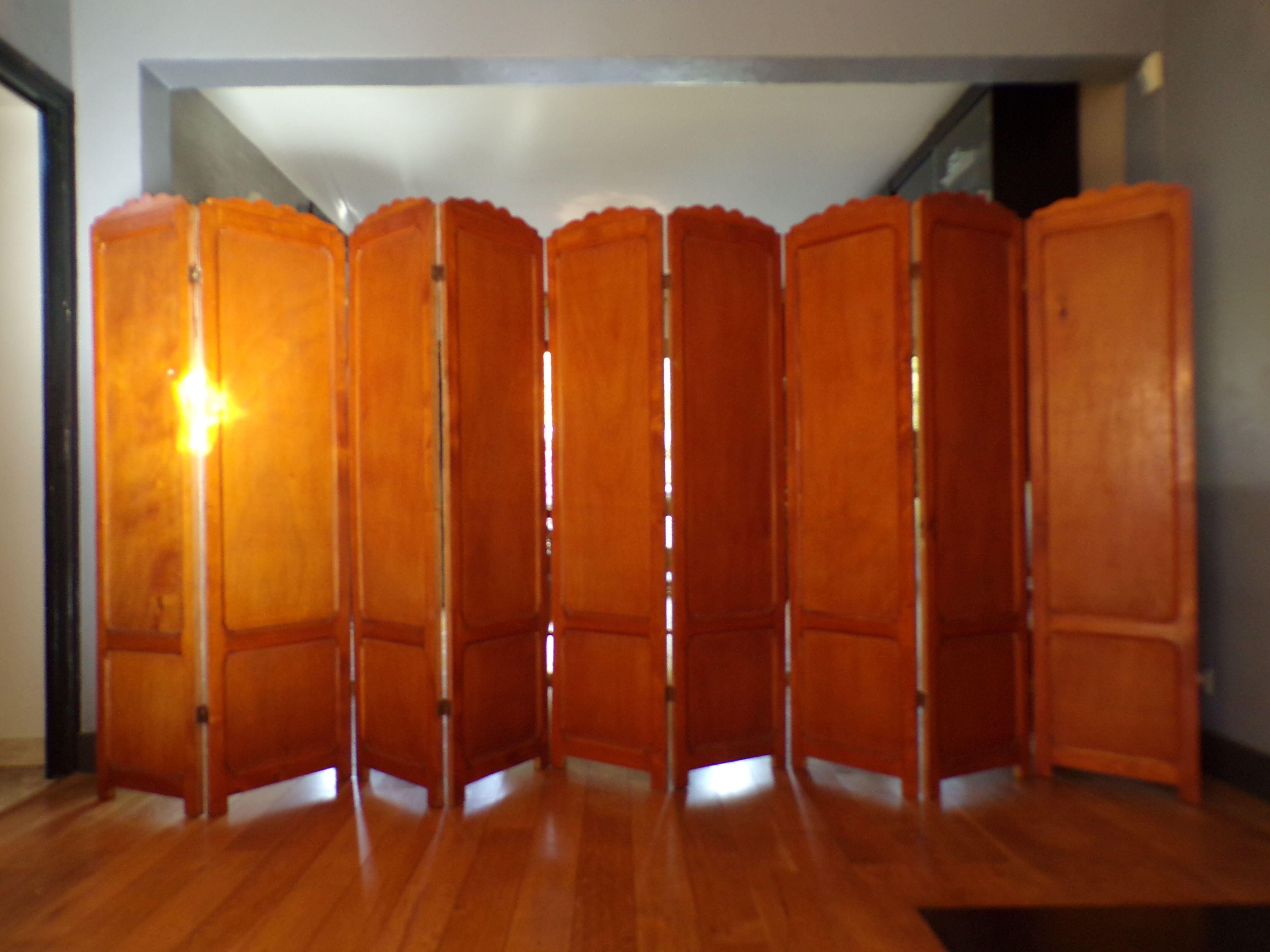 Old screen 9 wooden panels