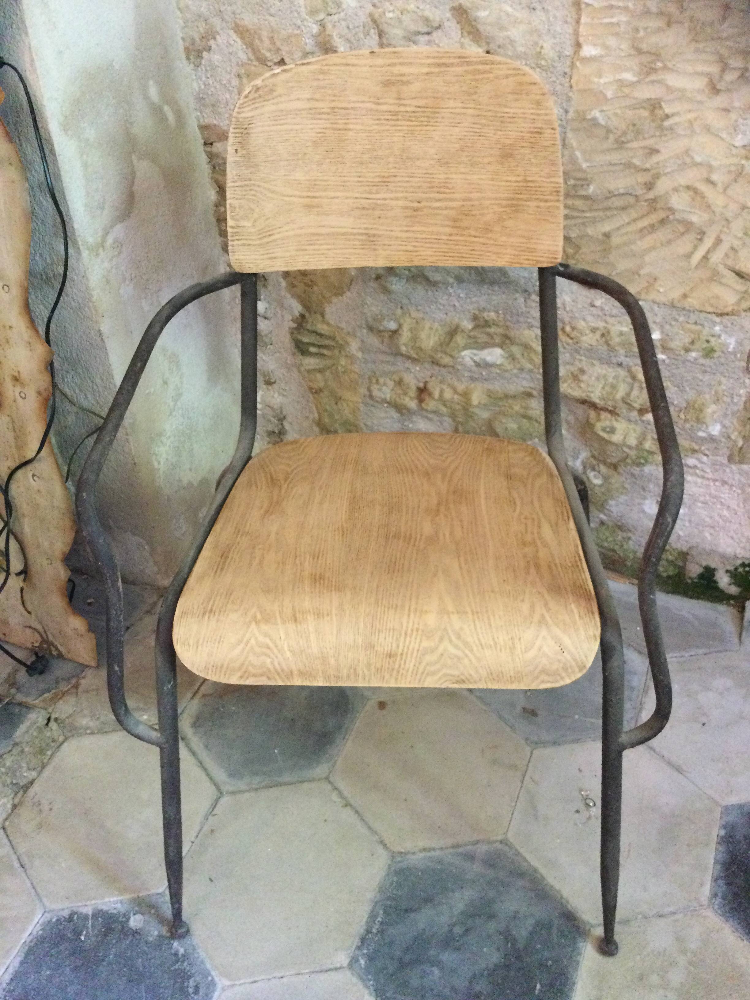 Lot de 6 chaises bois et fer