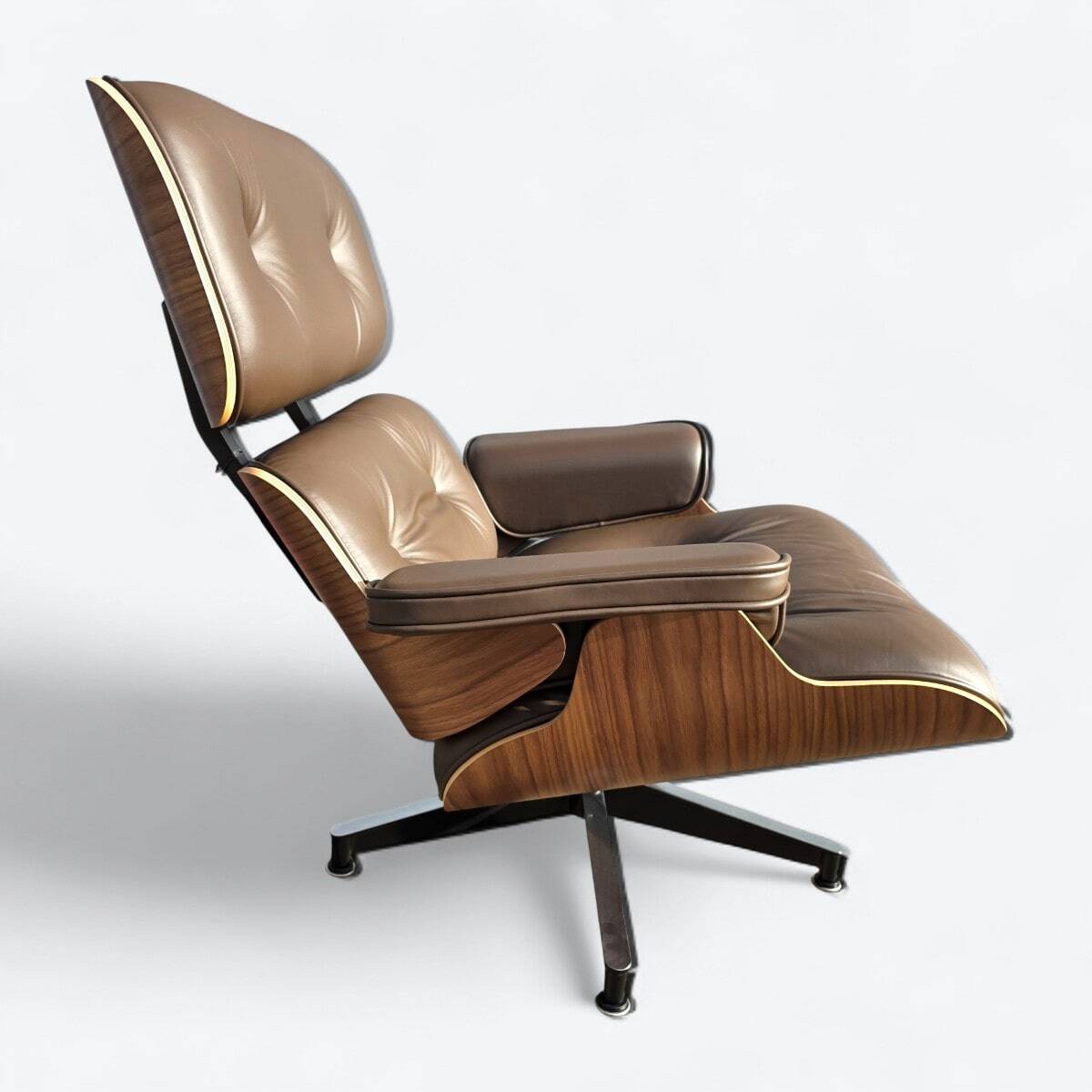 Brown & Walnut Herman Miller Original Eames Tall Lounge Chair & Ottoman