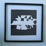 Tableau Vintage Art Optique - Victor Vasarely - Frame 40x40cm