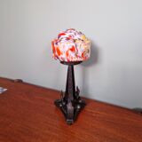 Art Deco table lamp, multi-coloured opaline in the shape of a mushroom, 1920