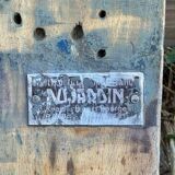 Blue patina beech drawer console established in 1940.