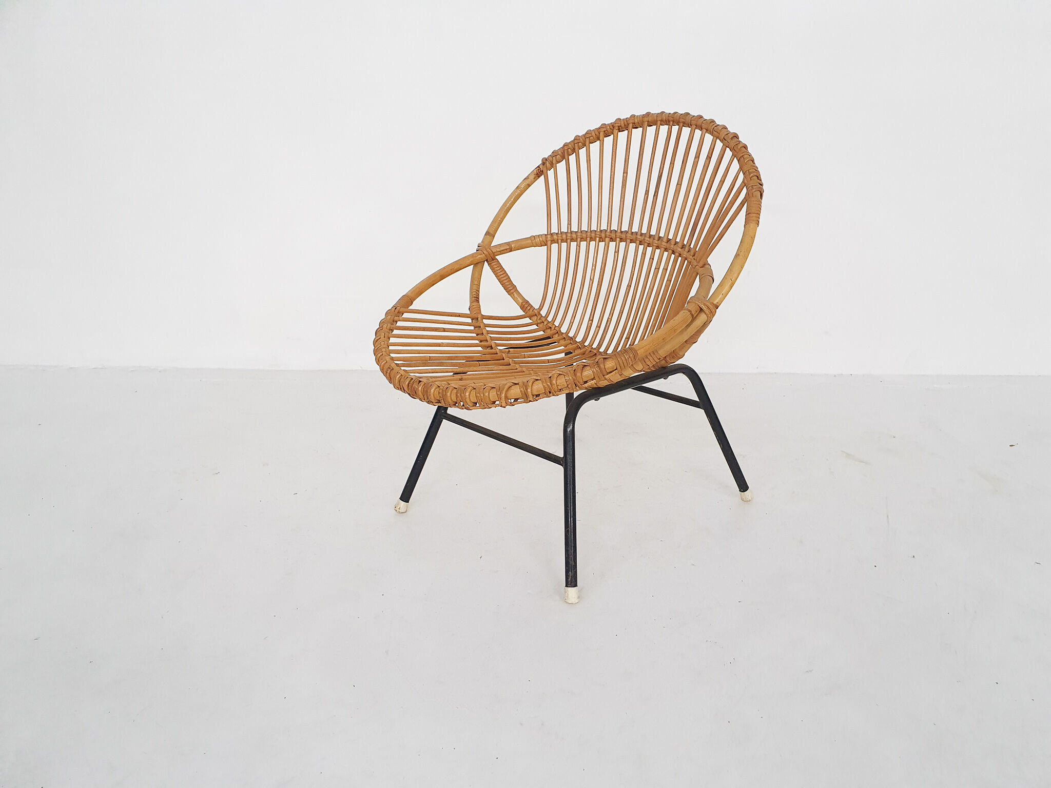 Rohe Noordwolde rattan lounge chair, The Netherlands 1950's